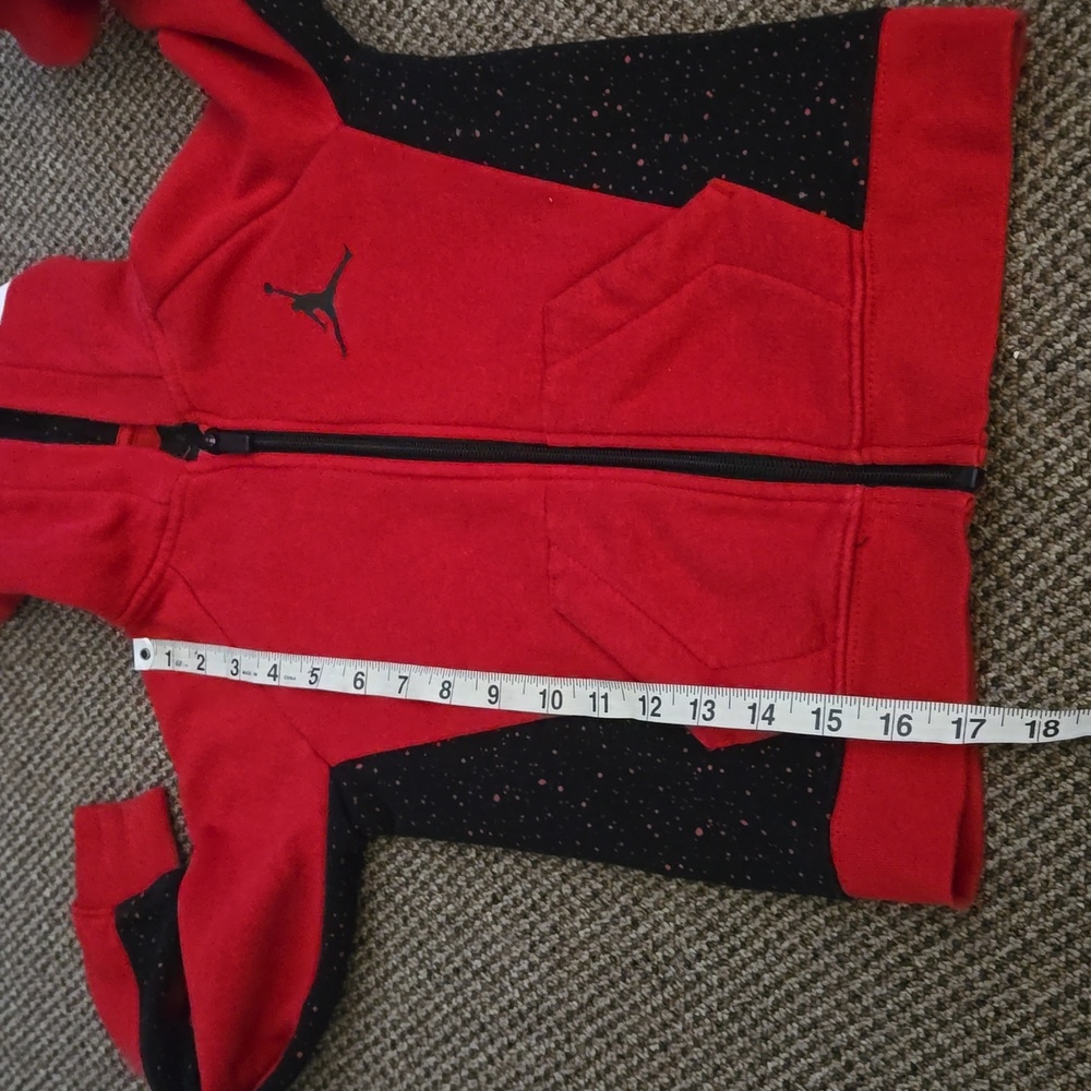 Boy's Jordan Red and Black Zip Up Hoodie - Picture 8 of 8